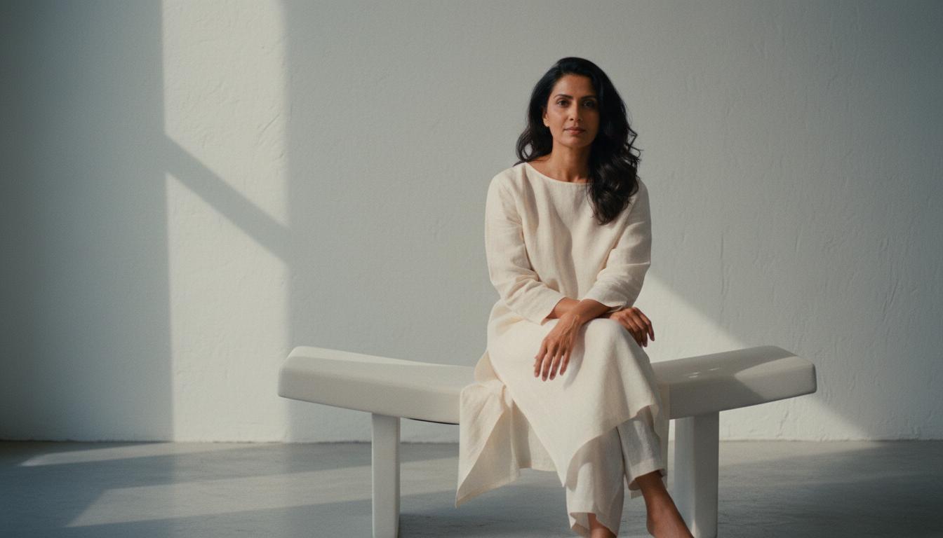 Woman seated peacefully